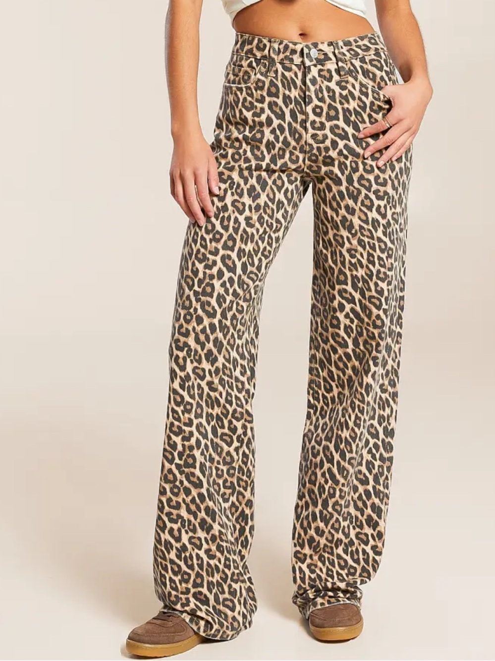 Vervet by Flying Monkey Kris Leopard Baggy Wide Leg Jeans NWT 27x32 - Picture 3 of 6